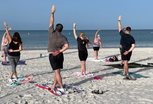 Labor Day Morning Beach Yoga