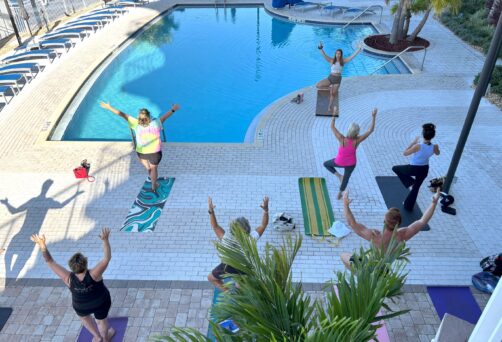 October Poolside Yoga and Swim Party